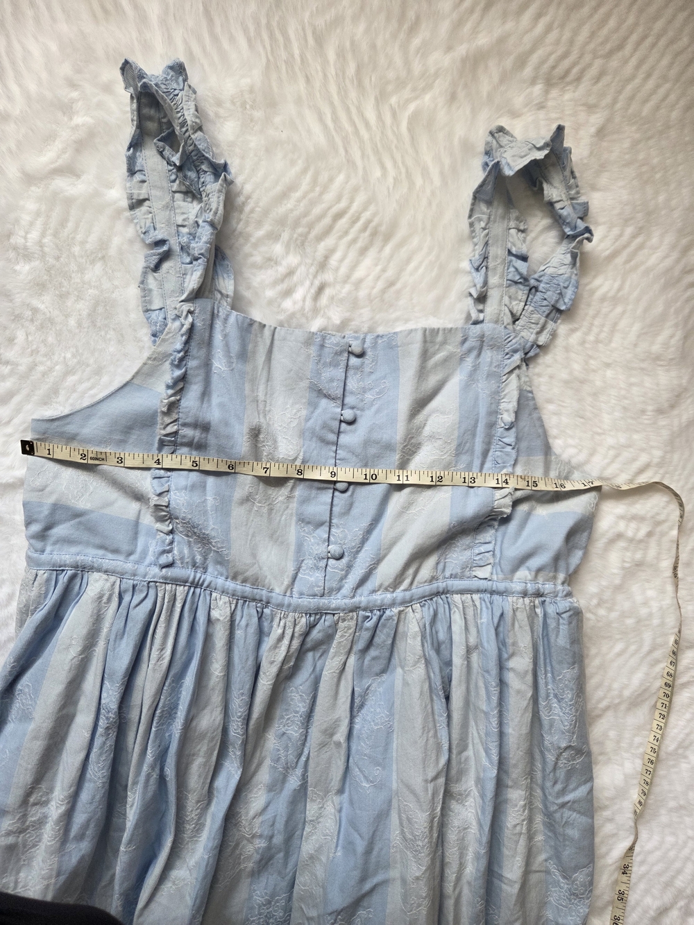 LoveShackFancy Light Blue Ruffled Strap Sundress - Picture 6 of 16